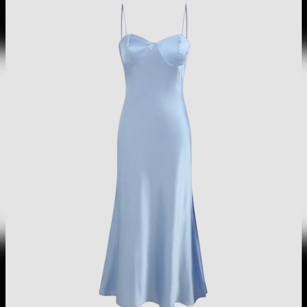 Satin Light Blue Formal Dress